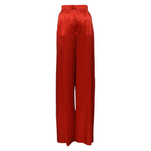 Load image into Gallery viewer, Dolce &amp; Gabbana Red Satin High Waist Wide Leg Pants
