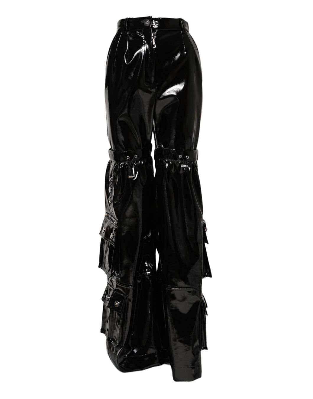 Dolce & Gabbana Black High Waist Cargo Bootcut Pants