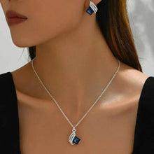 Load image into Gallery viewer, Crystal Geometric Jewelry Set - Stainless Steel Earrings &amp; Necklace
