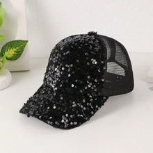 Load image into Gallery viewer, Sequin-Embroidered Mesh Baseball Cap with Sunshade – Breathable Trendy Hat
