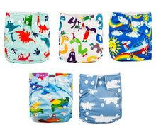 Load image into Gallery viewer, Modern Luxury Printed Baby Nappy 5pcs/Lot Washable Diapers Good Quality Pocket Diaper For Kids
