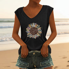 Load image into Gallery viewer, Women's V-Neck Printed Short Sleeve Loose Top – 14 Colors S–4XL
