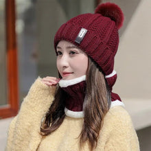 Load image into Gallery viewer, Warm Knitted Beanie &amp; Scarf Set Women | Cozy Winter Bundle
