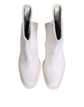 Load image into Gallery viewer, Maison Margiela White Square Heel Zip Ankle Boots Shoes
