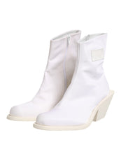 Load image into Gallery viewer, Maison Margiela White Square Heel Zip Ankle Boots Shoes
