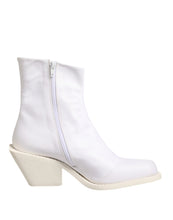 Load image into Gallery viewer, Maison Margiela White Square Heel Zip Ankle Boots Shoes
