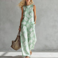 Load image into Gallery viewer, Women's Sleeveless Printed Tank Top &amp; Wide-Leg Pants Two-Piece Set
