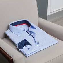 Load image into Gallery viewer, Jordan Button-Up Shirt With Contrast Details // Navy Stripe // Contemporary Fit (Regular)
