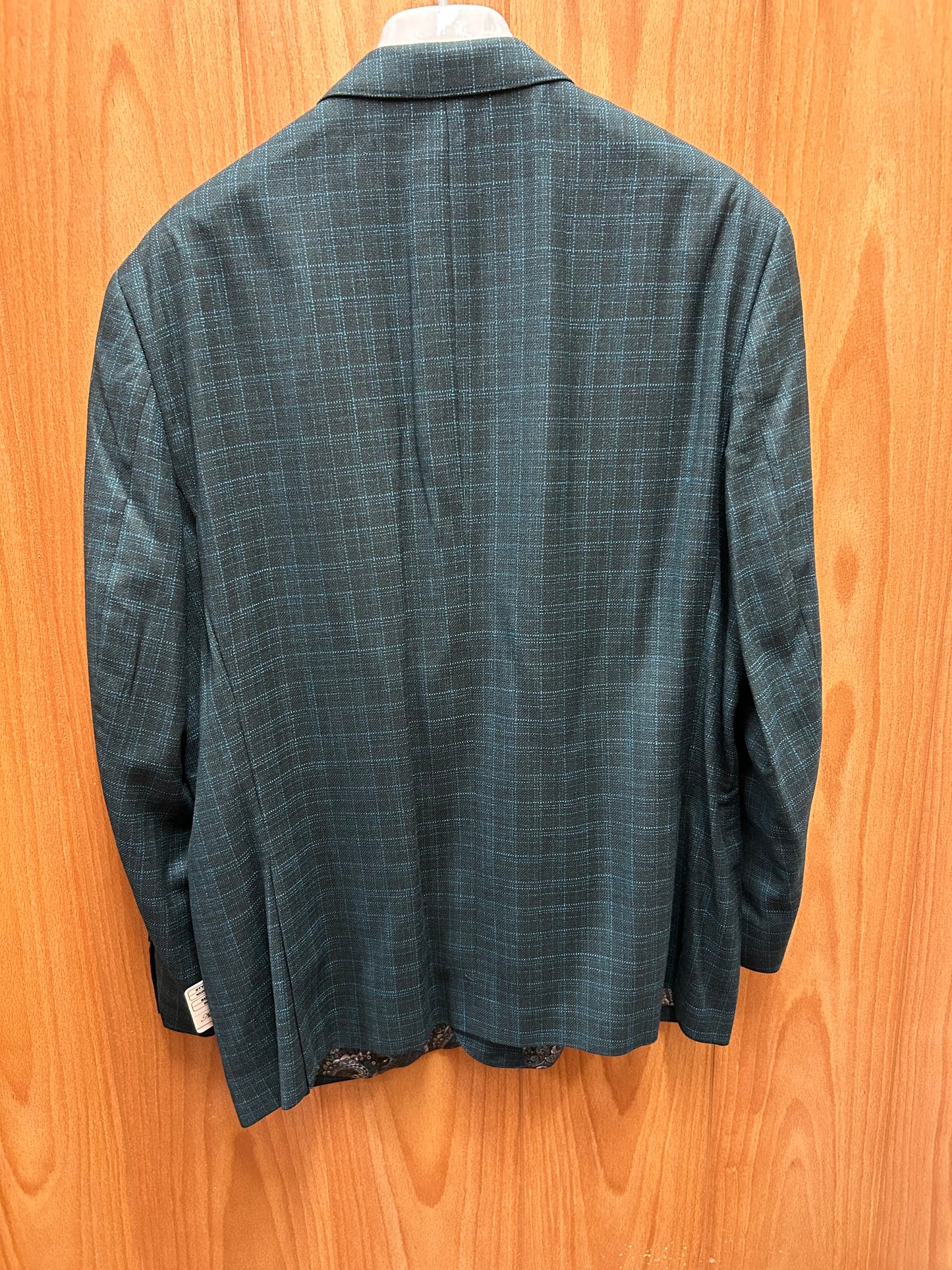 Needle & Stitch NS2N-107 Teal Glen Plaid 2-Button Blazer