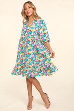 Load image into Gallery viewer, Bubble Sleeve Floral Ruffled Summer Dress For Women – Charming Floral Dress, Feminine Floral Dress, Trendy Bubble Sleeve Dress, Whimsical Ruffled Dress, Elegant Garden Party Dress, Romantic Floral Dress, Chic Bubble Sleeve Dress
