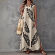 Load image into Gallery viewer, Printed V-Neck Sleeveless High-Waist Maxi Dress | 3 Colors
