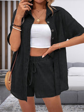 Load image into Gallery viewer, Women's Solid Color Button-Front Lace-Up Two-Piece Set
