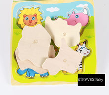 Load image into Gallery viewer, New Hand Grab Board Wooden Puzzle Toys for Children Cartoon Animal Fruit  Kids Baby Early Educational Learning Toy
