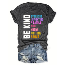 Load image into Gallery viewer, Women's Round Neck Short Sleeve T-Shirt With Slogan Print, Casual Summer Top
