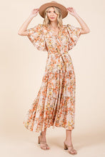 Load image into Gallery viewer, New Summer Floral Tie Waist Flutter Sleeve Tiered Dress – Graceful and Feminine Dress with Bohemian Charm and Flattering Tie Waist
