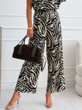 Load image into Gallery viewer, Animal Print Wide Leg Jumpsuit
