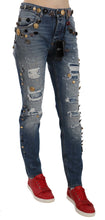 Load image into Gallery viewer, Dolce &amp; Gabbana Distressed Embellished Buttons Denim Pants Jeans
