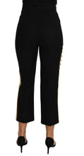 Load image into Gallery viewer, Dolce &amp; Gabbana Military Embellished Pants Black Gold Dress Pant
