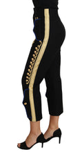 Load image into Gallery viewer, Dolce &amp; Gabbana Military Embellished Pants Black Gold Dress Pant
