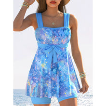 Load image into Gallery viewer, Pastel‑Splash Bow‑Tie Swim Dress
