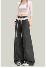 Load image into Gallery viewer, Women’s Vintage Lace Panel Casual Pants

