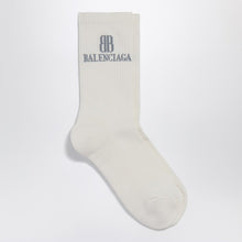 Load image into Gallery viewer, Balenciaga Nano Bb Socks In White Cotton Blend Men
