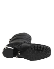 Load image into Gallery viewer, Dolce &amp; Gabbana Black Padded Mid Calf Logo Heel Boots Shoes
