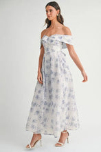 Load image into Gallery viewer, Floral Printed Off Shoulder Maxi Dress – Chic Off Shoulder Maxi Dress, Vibrant Floral Print, Beach Vacation Dress, Casual Summer Maxi Dress
