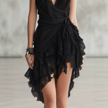 Load image into Gallery viewer, Women's Deep V-Neck Chiffon Lace Cami Dress
