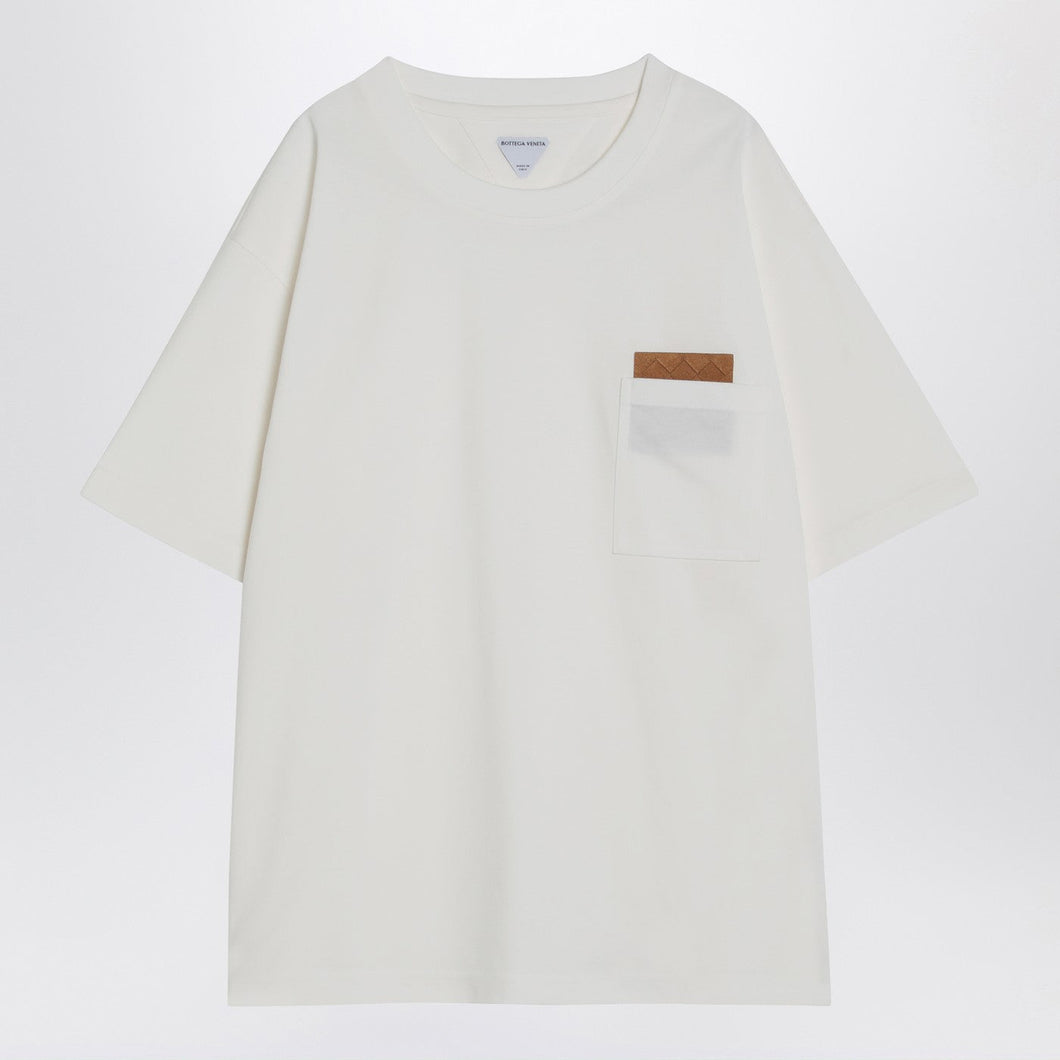 Bottega Veneta Women White T-Shirt With Woven Detail