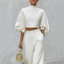 Load image into Gallery viewer, Women’s Short Top &amp; High-Waisted Pants Set – Casual Two-Piece Outfit
