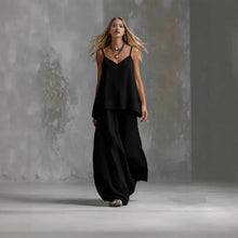 Load image into Gallery viewer, Women's Sleeveless Elegant Pantsuit – Off-Shoulder 2-Piece Suit Set
