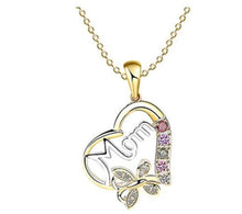 Load image into Gallery viewer, Mother's Day Gift Hollow Heart English Letter Love Mom Rhinestone Butterfly Finger Ring Jewelry Gift
