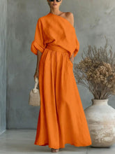 Load image into Gallery viewer, Cropped Off-Shoulder Top &amp; Pants Two-Piece Set – 8 Colors, S–5XL
