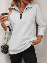 Load image into Gallery viewer, Women's Zipper Turtleneck Pullover Sweatshirt – Loose Long Sleeve
