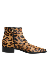 Load image into Gallery viewer, Dolce &amp; Gabbana Brown Leopard Calf Fur Ankle Boots Shoes
