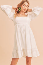 Load image into Gallery viewer, Ruffled Hem Square Neck Balloon Sleeve Mini Dress – Trendy, Feminine &amp; Fashion-Forward Dress for Stylish Occasions
