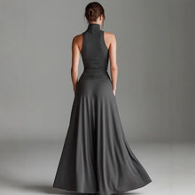 Load image into Gallery viewer, Women's Sleeveless High-Neck Top &amp; Elegant Long A-Line Dress Two-Piece Set

