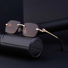 Load image into Gallery viewer, Gold Frame Cheetah Rimless Sunglasses – INS Hip-Hop Style
