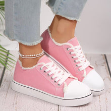 Load image into Gallery viewer, Women's Lace-Up Canvas Sneakers – Lightweight Flat Low-Top
