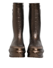 Load image into Gallery viewer, Dolce &amp; Gabbana Metallic Bronze Pull On Rain Boots Shoes
