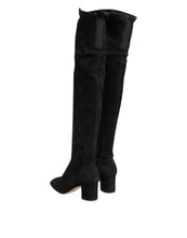 Load image into Gallery viewer, Dolce &amp; Gabbana Black Suede Leather Knee High Boots Shoes
