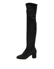 Load image into Gallery viewer, Dolce &amp; Gabbana Black Suede Leather Knee High Boots Shoes
