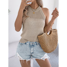 Load image into Gallery viewer, Women’s Summer Halter Tank Top – Sleeveless Racerback Knit Sweater Vest
