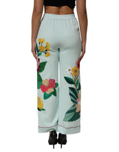 Load image into Gallery viewer, Dolce &amp; Gabbana Green Floral Garterized Straight Pajama Pants

