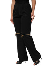 Load image into Gallery viewer, Dolce &amp; Gabbana Black Zip Detailed Wool Straight Leg Pants
