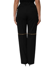 Load image into Gallery viewer, Dolce &amp; Gabbana Black Zip Detailed Wool Straight Leg Pants
