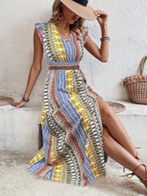 Load image into Gallery viewer, Women's Boho Geometric Print Puff Sleeve A-Line Maxi Dress – 3 Colors S–XL
