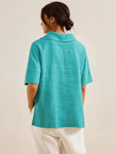 Load image into Gallery viewer, Linen V Neck Short Sleeve Shirt PENNY
