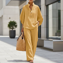 Load image into Gallery viewer, Women’s Casual Shirt and Full-Length Pants Set
